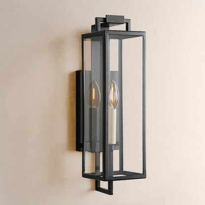 Torren Hand-Worked Iron Outdoor Wall Sconce 17“H