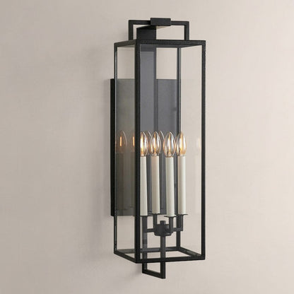 Torren Hand-Worked Iron Outdoor Wall Sconce 34"