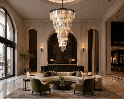 Heristal Crystal Chandelier for Foyer, Entry way, Staircase