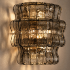 Detail of the stainless steel with polished gold finish