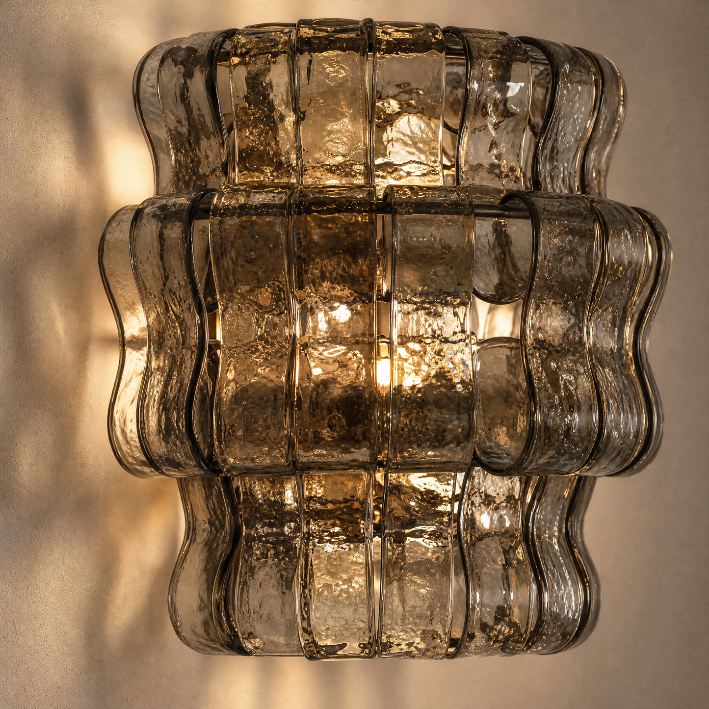Detail of the stainless steel with polished gold finish