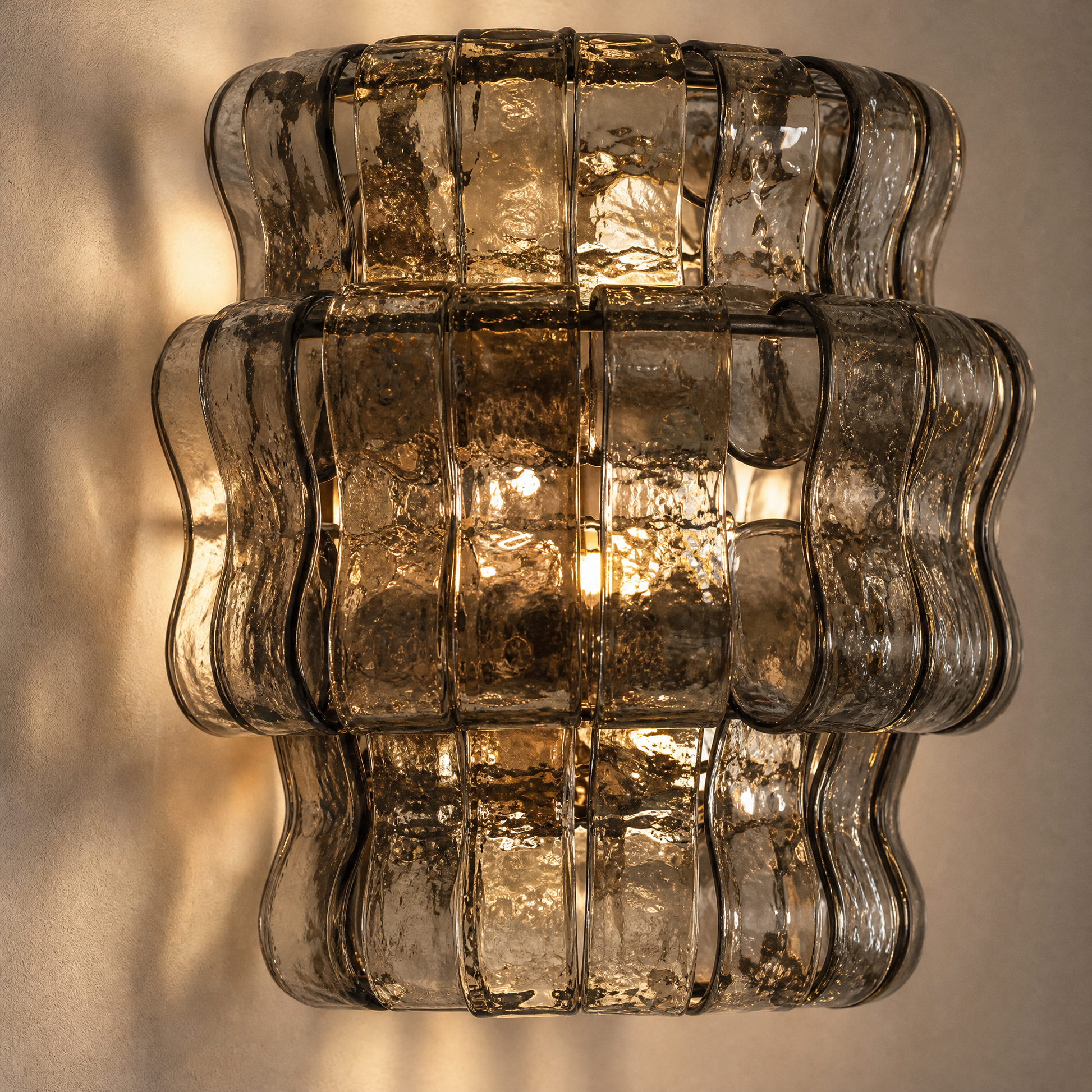 Detail of the stainless steel with polished gold finish