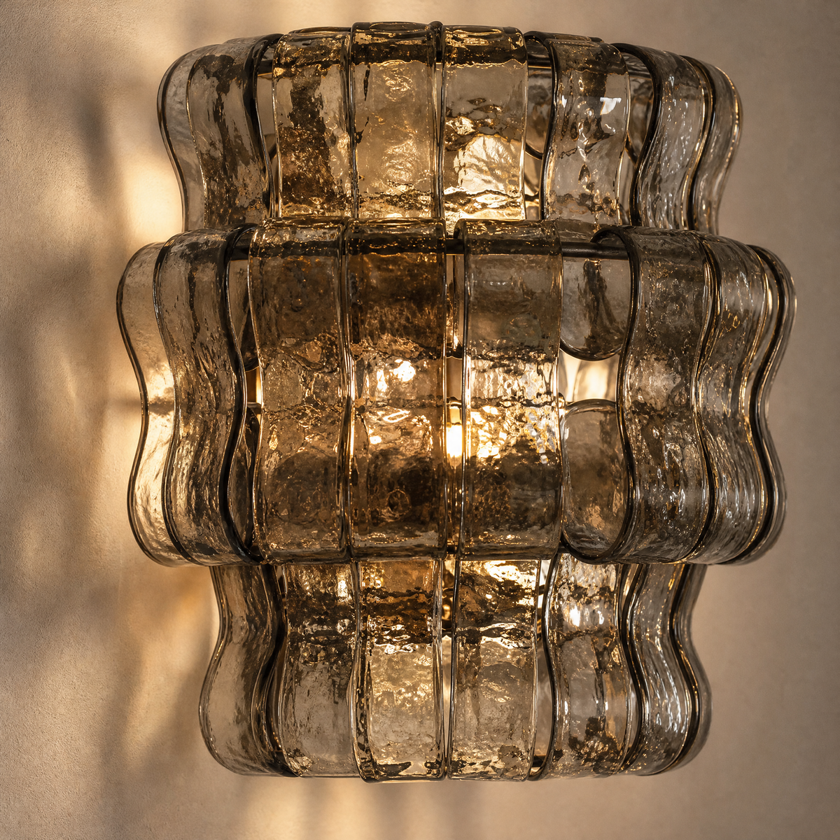 Detail of the stainless steel with polished gold finish