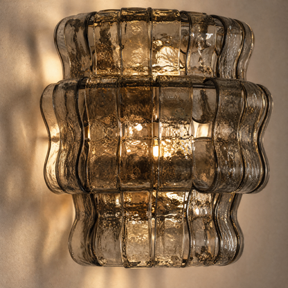 Detail of the stainless steel with polished gold finish