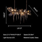 Modern Wine Glass Shape Chandelier Italian Light Luxury Light Fixture for Dining Room/Living Room
