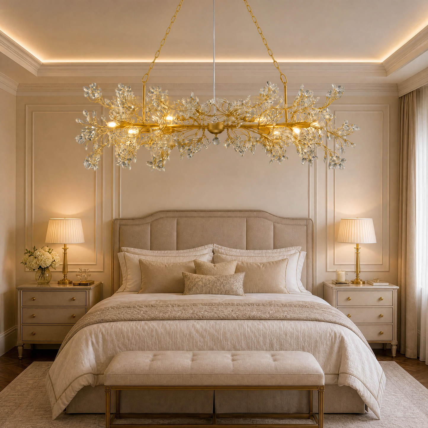 Linear Pendant Light in a living room