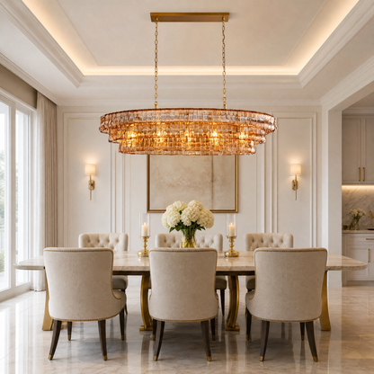 Amber Glass Pendant Light in a great room