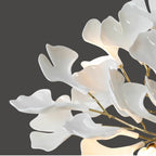 24 Light Gold Chandelier, Luxury Ginkgo Branch Chandelier for Staircase