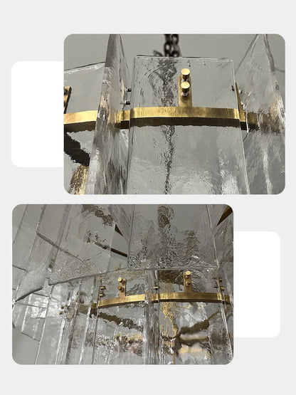 Lakkida Glass Tiered Gold Chandelier for Foyer, Living Room, Entryway