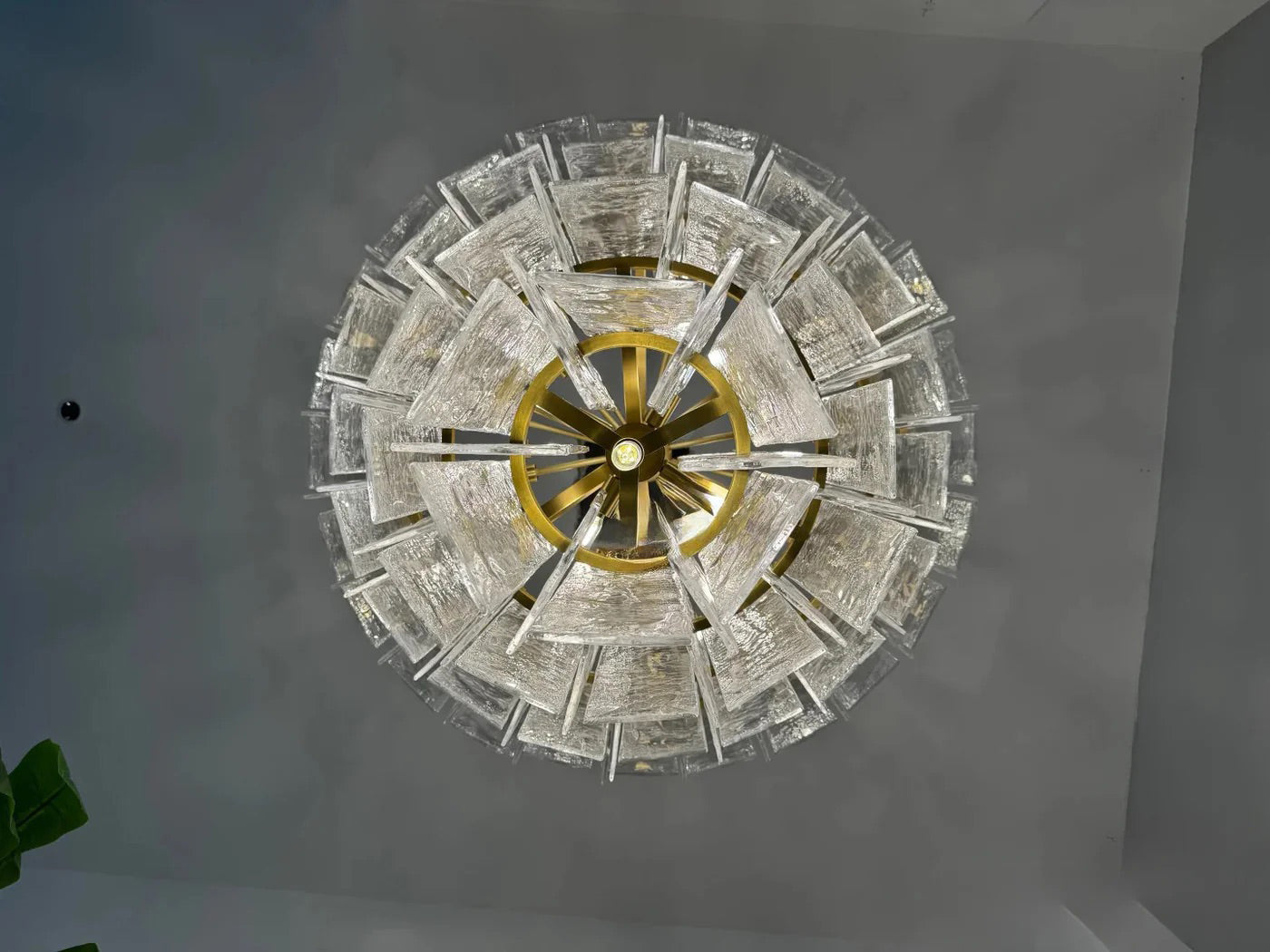 Lakkida Glass Tiered Gold Chandelier for Foyer, Living Room, Entryway