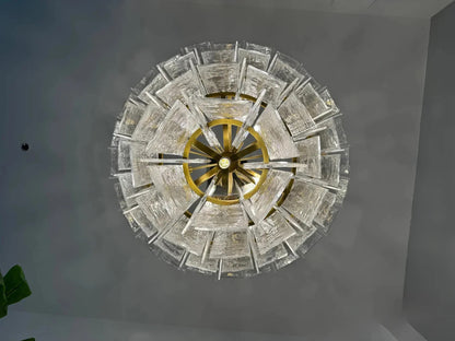 Lakkida Glass Tiered Gold Chandelier for Foyer, Living Room, Entryway
