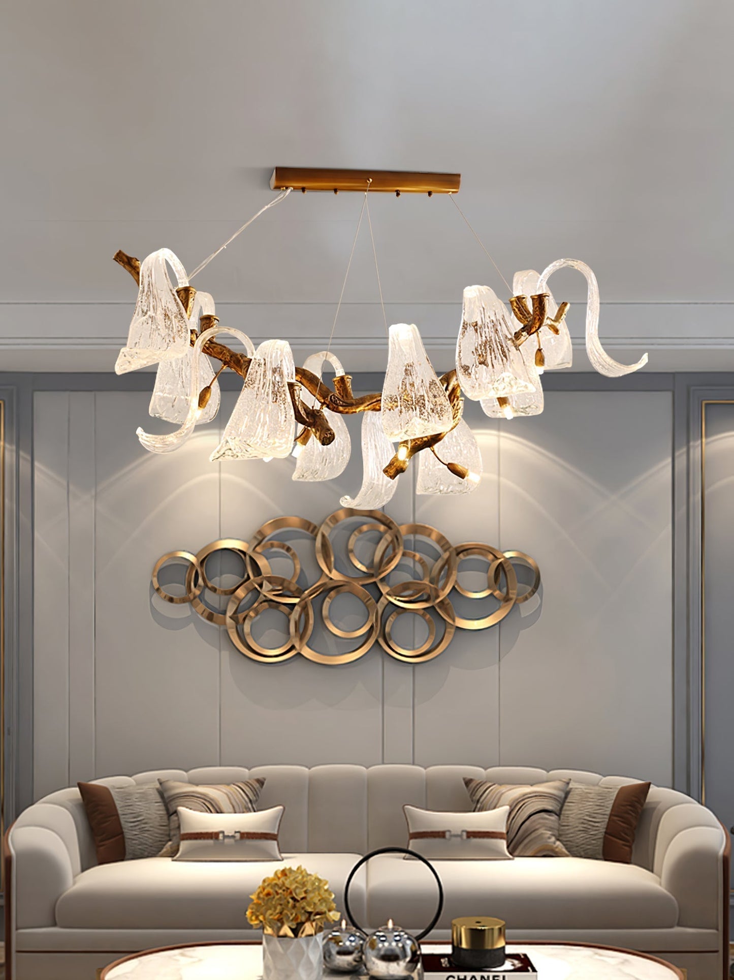 Icarus Wings Horizontal Branch Chandelier