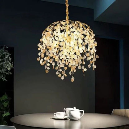 TLL Idyllic Glass Leaves Chandelier