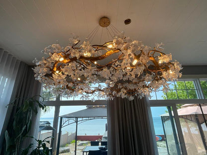 TLL Branch Petal Crystal Round Chandelier