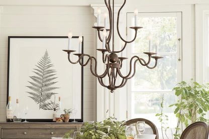Kalie Crystal 12 Lights Pendant Chandelier 42"