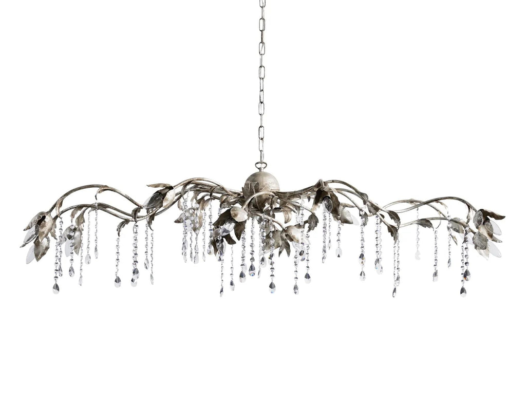 Kalie Crystal Rectangular Chandelier 61" 71“ - Silver