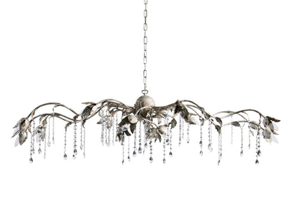 Kalie Crystal Rectangular Chandelier 61" 71“ - Silver
