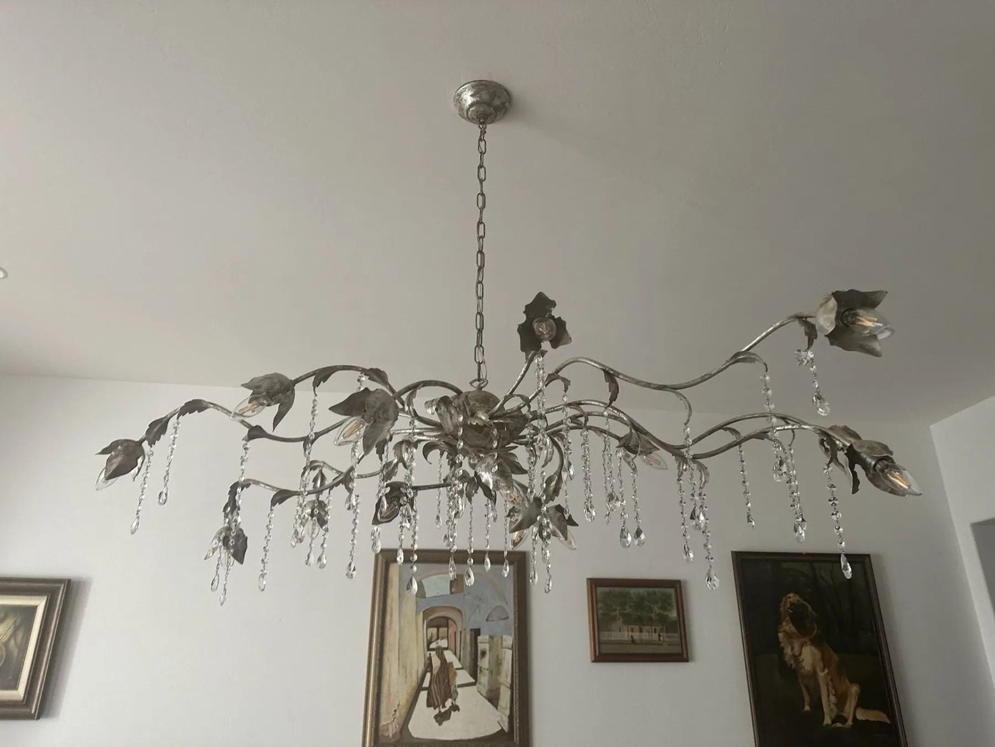 Kalie Crystal Rectangular Chandelier 61" 71“ - Silver
