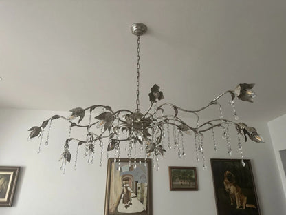 Kalie Crystal Rectangular Chandelier 61" 71“ - Silver