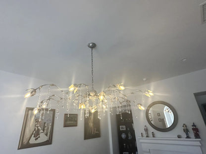 Kalie Crystal Rectangular Chandelier 61" 71“ - Silver
