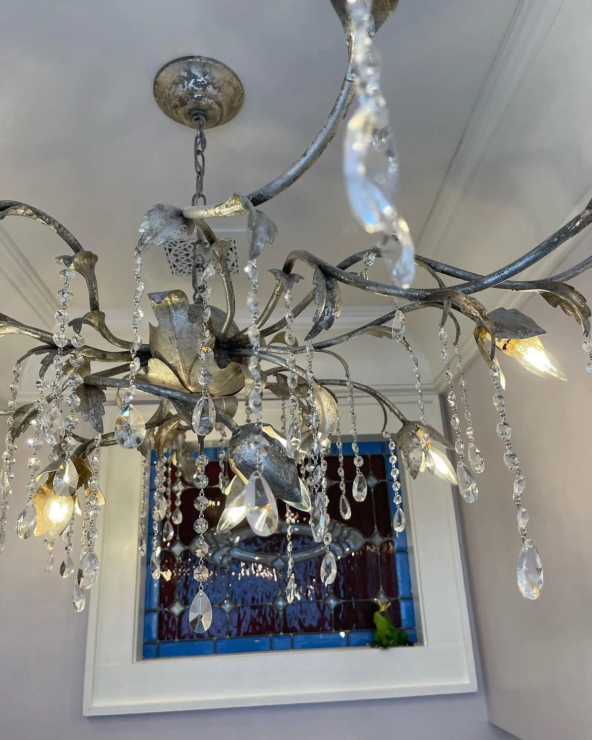 Kalie Crystal Round Chandelier 40" D- Silver