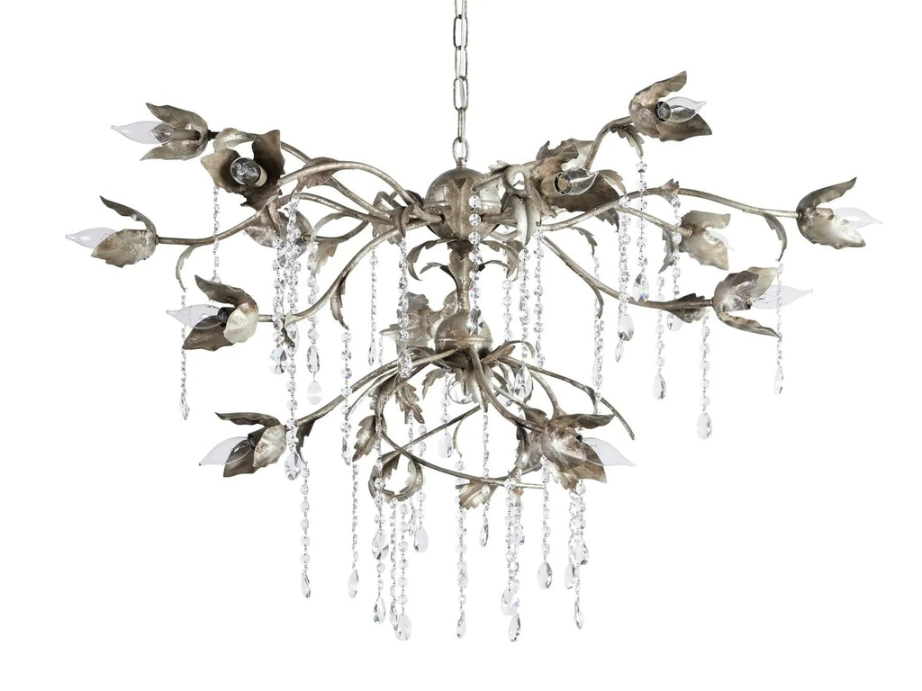 Kalie Crystal Round Chandelier 40" D- Silver