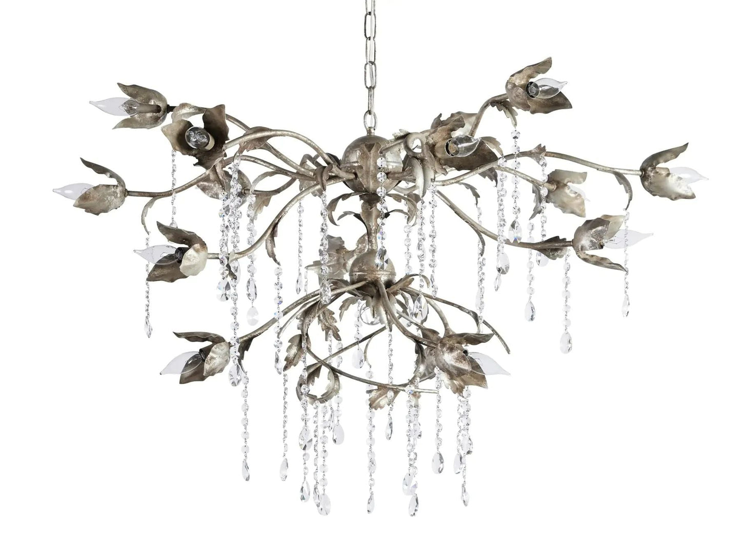 Kalie Crystal Round Chandelier 40" D- Silver