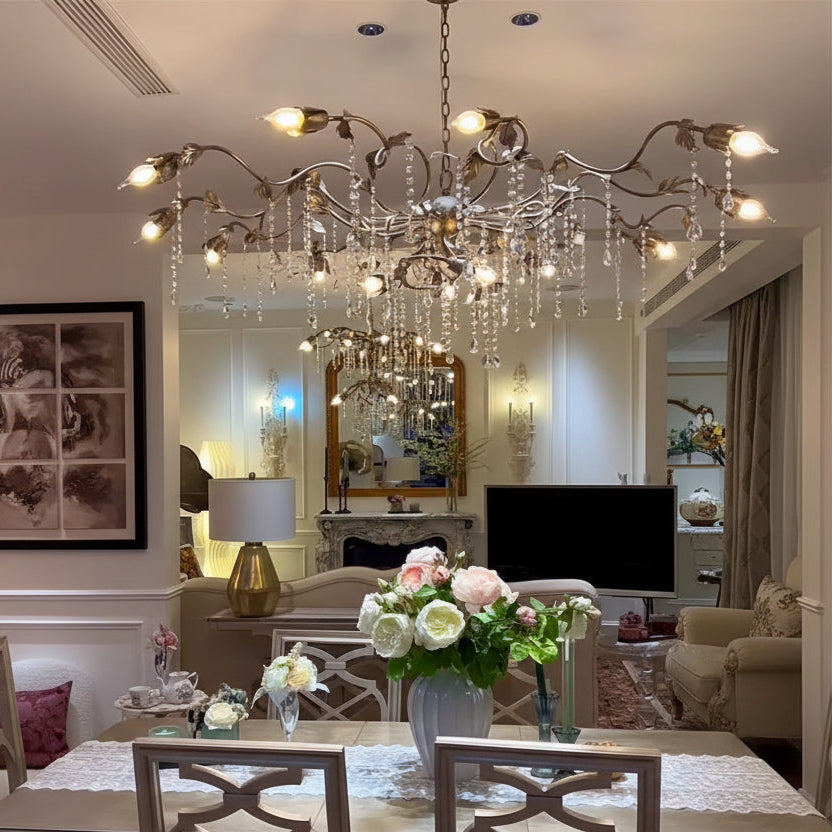 Kalie Crystal Round Chandelier 40" D- Silver