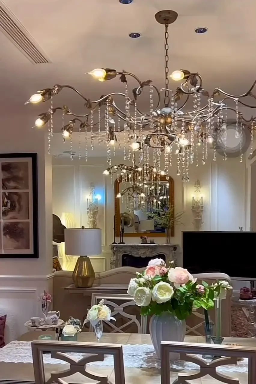 Kalie Crystal Rectangular Chandelier 61" 71“ - Silver