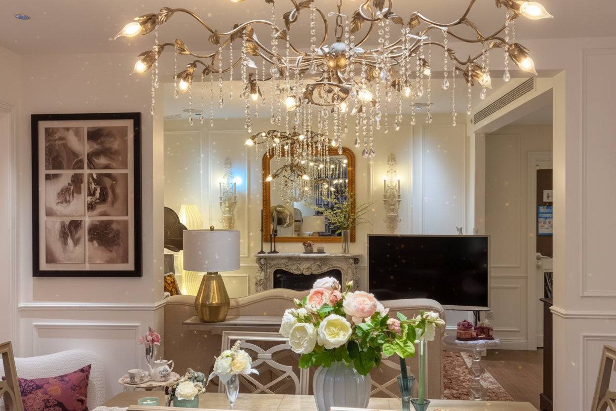 Kalie Crystal Rectangular Chandelier 61" 71“ - Silver