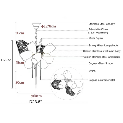 Modern Wine Glass Shape Chandelier Italian Light Luxury Light Fixture for Dining Room/Living Room