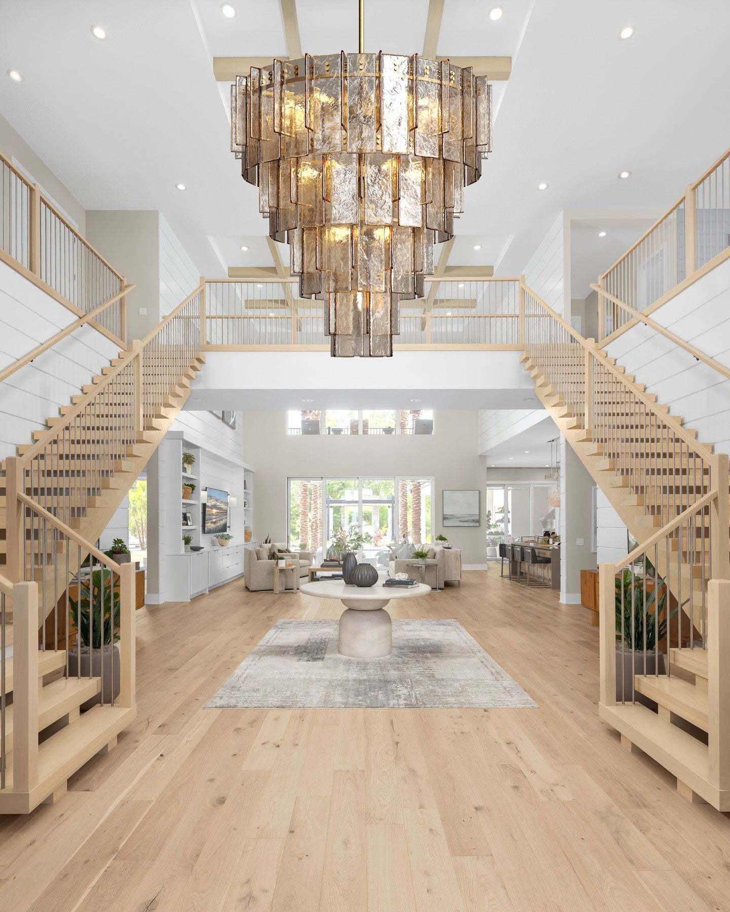 Lakkida Glass Tiered Gold Chandelier for Foyer, Living Room, Entryway