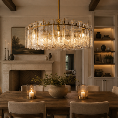 Lakkida Glass Round Chandelier for Dining Room, Living Room, Bedroom