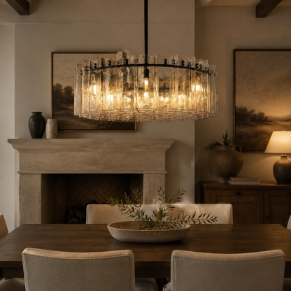 Lakkida Glass Round Chandelier for Dining Room, Living Room, Bedroom
