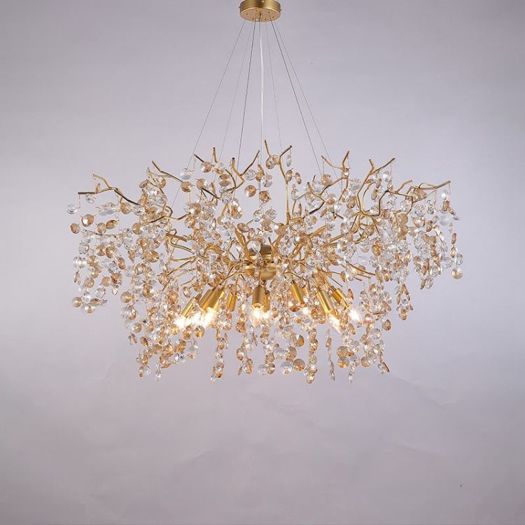 TLL Art Deco Modern Gold Chandelier Light Fixture