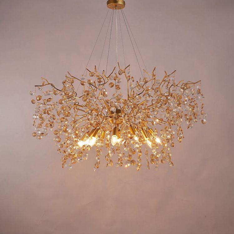 TLL Art Deco Modern Gold Chandelier Light Fixture