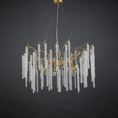 Crystal Gold Tree Branch Chandelier
