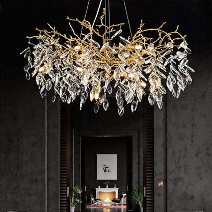 TLL Gold Chandeliers Tree Branch Kitchen, Modern Crystal Chandelier