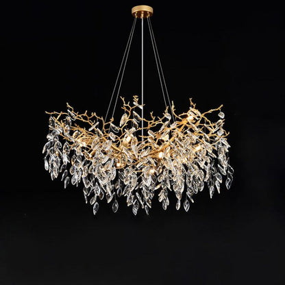 TLL Gold Chandeliers Tree Branch Kitchen, Modern Crystal Chandelier