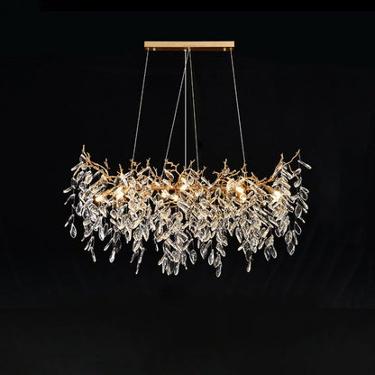 TLL Lumanna Linear Gold Chandeliers Tree Branch Kitchen, Gold Chandelier