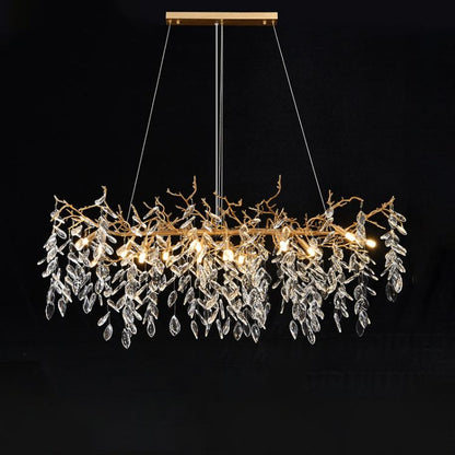 TLL Lumanna Linear Gold Chandeliers Tree Branch Kitchen, Gold Chandelier