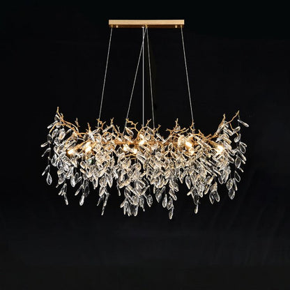 TLL Lumanna Linear Gold Chandeliers Tree Branch Kitchen, Gold Chandelier
