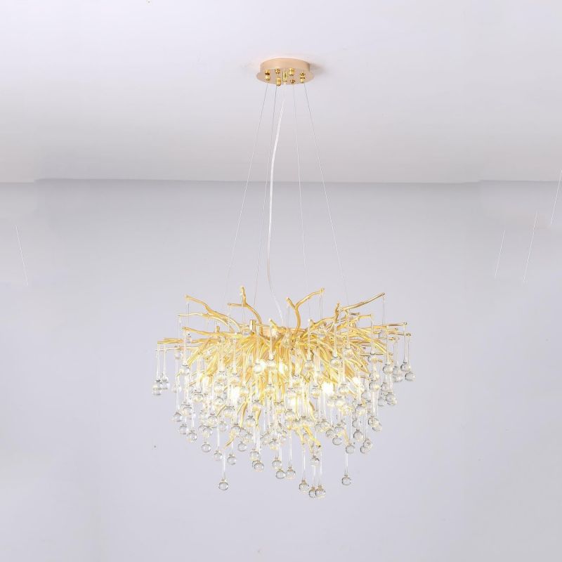 TLL Aqua Modern Crystal Tree Branch Chandelier 23.6" D