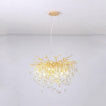TLL Aqua Modern Crystal Tree Branch Chandelier 23.6" D