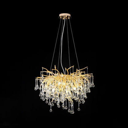 TLL Aqua Modern Crystal Tree Branch Chandelier 23.6" D