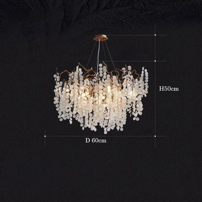 TLL Akari Modern Gold Chandelier Light Fixture, Round Branch Chandelier