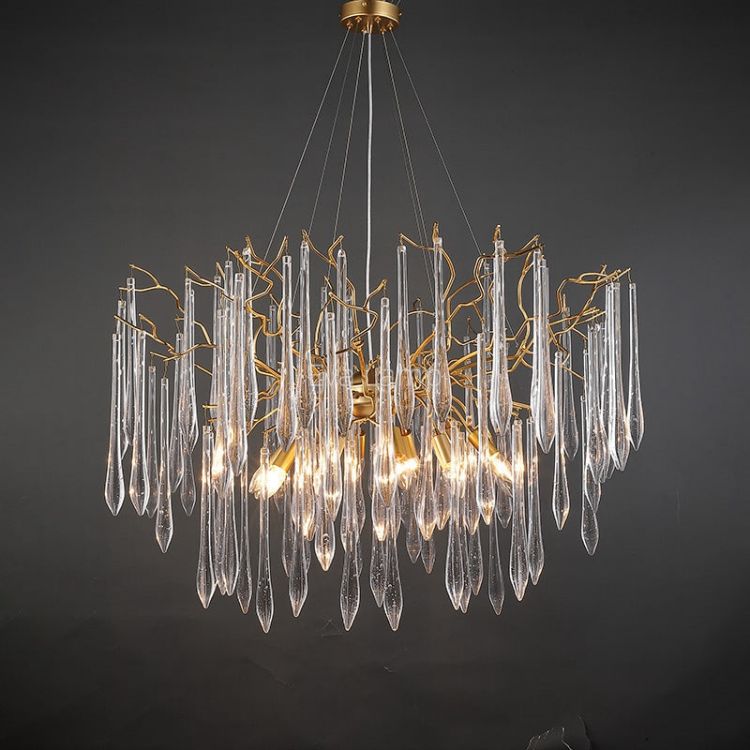 TLL Aqua Round Branch Living And Dining Chandelier