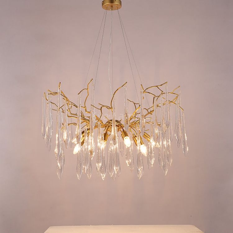 TLL Aqua Round Branch Living And Dining Chandelier