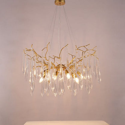 TLL Aqua Round Branch Living And Dining Chandelier