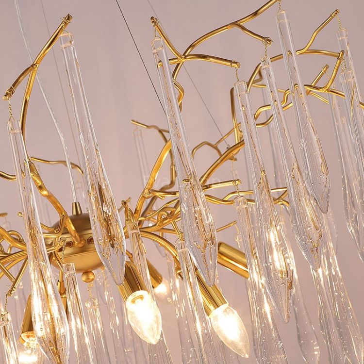 TLL Aqua Round Branch Living And Dining Chandelier